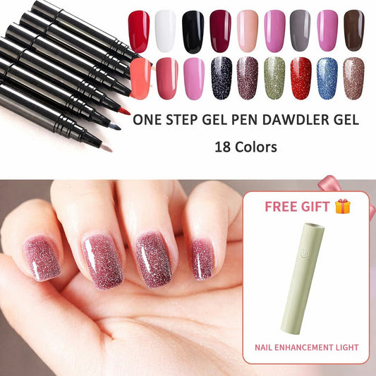 💅👣 Limited Time Buy 1 Get 1 Free! ✨One Step Nail Gel Pen🎨Free handheld mini UV nail lamp💡