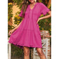 🔥2026 Summer Hot Sale 40% OFF🌈Women's V Neck Ruffle Casual A-Line Flowy Swing Shift Dress