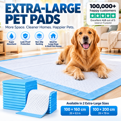 4XL Extra-Large Dog Training Pads – More Coverage for Large Dogs & Multi-Pet Homes
