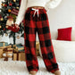 🎅LAST DAY SALE 50% OFF🔥Winter Vintage Plaid Elastic Straight Loose Thick Warm Casual Pants🌟
