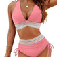 👙2026 New Type 49% OFF💥👙High Waisted Tummy Control Color Block Bikini Sets