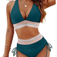 👙2026 New Type 49% OFF💥👙High Waisted Tummy Control Color Block Bikini Sets