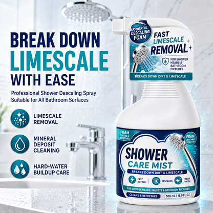 ❄️Summerfresh 50% OFF!🚿Fast-Acting Bathroom Limescale Remover Spray – Shower, Tap & Hard-Water Deposit Cleaner, 500ml