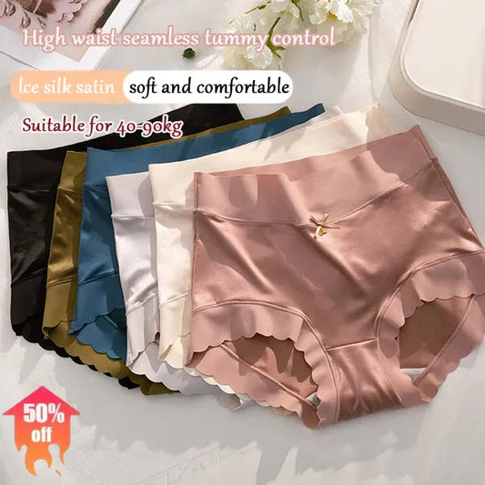 Premium Satin Antibacterial Ice Silk Moisture-absorbing Panties