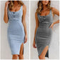 👗💙 Trending This Season | U-Neck Denim Bodycon Dress | Easy Style for Any Occasion ✨👜【🏆2026 Bestseller -50%】