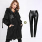 ⏳Retro workwear styling ⏰Women's Trendy Long-Sleeve Hooded Jacket and Leather Leggings