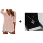 Women's Solid V-Neck Long Sleeve Hooded Top with Pocket