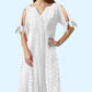 👗50% OFF NOW! 💃 Women's Elegant V-Neck Hollow-Out Solid Dress – Flattering cut, breathable fabric & perfect for summer parties or date nights ✨