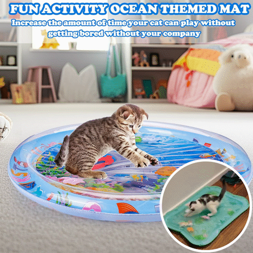 🐱 Unleash the Fun for Indoor Cats – 49% OFF ✨ Pet Water Sensory Mat – For Playful Hunting & Cooling Relief! 🐟