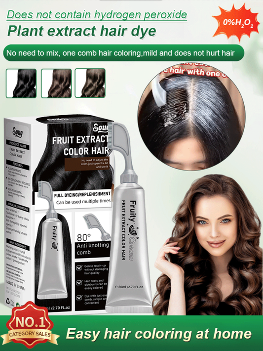 ❄️Summerfresh 50% OFF!❄️Summerfresh 50% OFF!Fruit Essence Hair Dyeing Comb – Cream & Comb in One, No-Mix Plant Formula