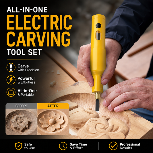 🎨All-in-One Electric Carving Tool Set – 50% OFF⏰, 12 Bits, Wood & Linoleum Engraver
