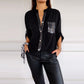 Cotton V-neck Sequin Mid-sleeve Casual Top (Buy 2 Free Shipping)