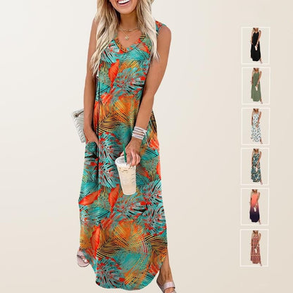 💖LAST DAY SPECIAL PRICE: ￡13.99!!💖Summer  Maxi Vacation Beach Sundresses with Pockets