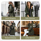 ⏳Retro workwear styling ⏰Women's Trendy Long-Sleeve Hooded Jacket and Leather Leggings