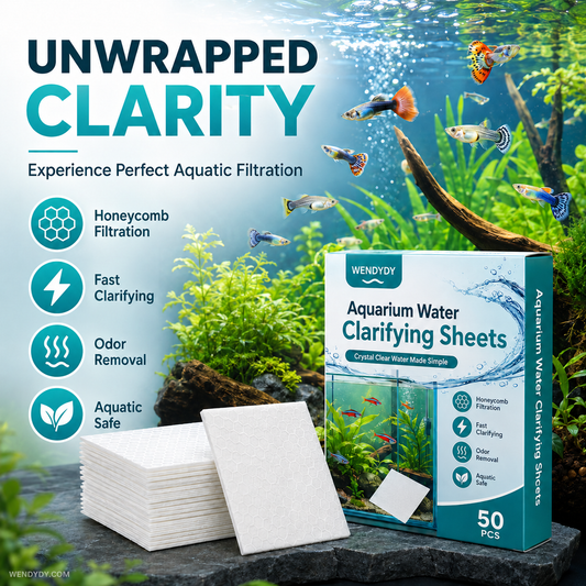 🐠 BUY 1 GET 1 FREE! ✨ AQUARIUM CLARIFYING SHEETS - Crystal Clear Water in 24 Hours, Removes Odors and Impurities, Safe for All Fish and Plants 🌿🔮