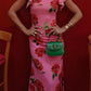 🎉Hot Sale 50% OFF🥳Cheongsam Style Rose Floral Print Tiered Flare Sleeve Stretch Maxi Dress