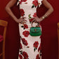 🎉Hot Sale 50% OFF🥳Cheongsam Style Rose Floral Print Tiered Flare Sleeve Stretch Maxi Dress