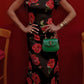 🎉Hot Sale 50% OFF🥳Cheongsam Style Rose Floral Print Tiered Flare Sleeve Stretch Maxi Dress
