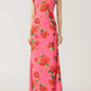 🎉Hot Sale 50% OFF🥳Cheongsam Style Rose Floral Print Tiered Flare Sleeve Stretch Maxi Dress