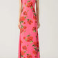 🎉Hot Sale 50% OFF🥳Cheongsam Style Rose Floral Print Tiered Flare Sleeve Stretch Maxi Dress