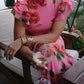 🎉Hot Sale 50% OFF🥳Cheongsam Style Rose Floral Print Tiered Flare Sleeve Stretch Maxi Dress