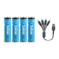 🎃Halloween Deal 50% OFF!🔋1.5V USB-C Rechargeable AA & AAA Lithium Batteries – Constant-Voltage Power