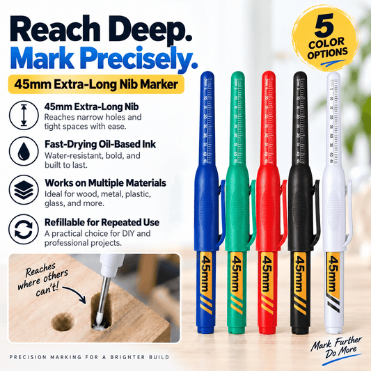 🎃Halloween Deal 50% OFF!📏45mm Deep Hole Marker Pens – Long-Nib Construction Markers