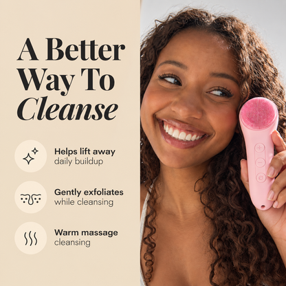 🎃Halloween Deal 50% OFF!✨2-in-1 Silicone Facial Cleansing Brush with Heat & Vibration – Cleanse, Massage & Glow