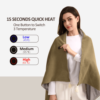 🎃Halloween Deal 50% OFF!❄️USB-Powered Heated Shawl – 3 Heat Settings, Zip Closure & Overheat Protection