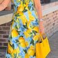 Plus Size Lemon Print Tunic Dress