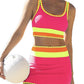 🎁New Arrival 50% OFF💥Color Block Patchwork Nylon Sporty 3-Piece Bikini Set - High Waisted & Tummy Control Swimsuit👙🌈
