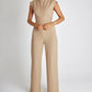 ✨Belted Wide-Leg Jumpsuit – Sleeveless Elegant Office Style