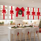 🎀 Red Christmas Cabinet Ribbon Bows – Large Red Bows for Door, Kitchen & Locker Decor 🎄