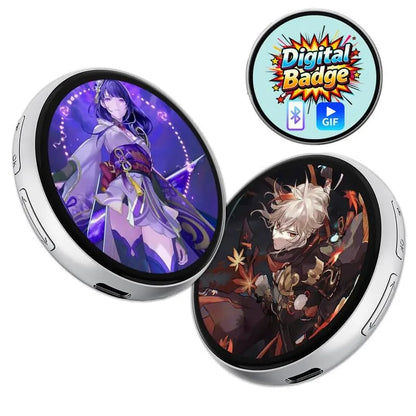 ❄️Summerfresh 50% OFF!✨Customisable Digital Display Badge – 1.7″ IPS Photo, GIF & Short-Video Pin with Mobile App Upload