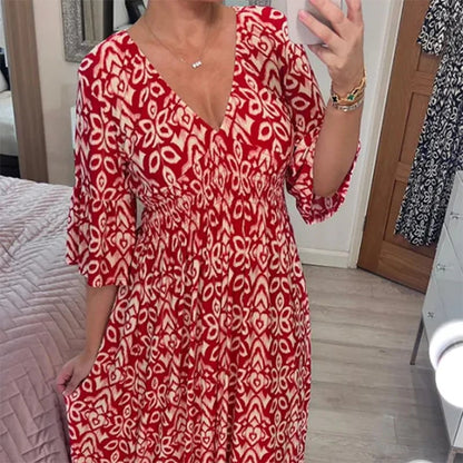 🔥LAST DAY 70% OFF🔥 Floral V-neck Dress - Buy 2 and get free shipping