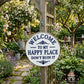 🏡Final Hours Flash Sale $9.74!!⏰Vintage Round Metal Sign – “Welcome to My Happy Place Don’t Ruin It” Garden Wall Decor