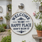 🏡Final Hours Flash Sale $9.74!!⏰Vintage Round Metal Sign – “Welcome to My Happy Place Don’t Ruin It” Garden Wall Decor