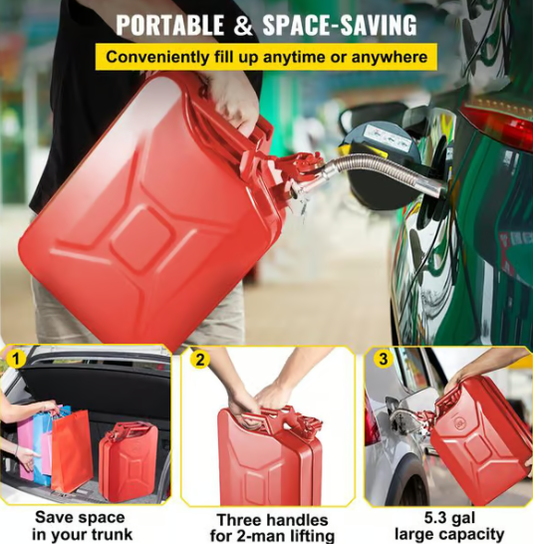 🎃Halloween Deal 50% OFF!⛽Stainless Steel Jerry Can Pouring Spout – Flexible Nozzle with Mesh Filter