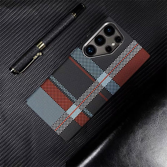 Ultra Slim Carbon Fibre & Metal Button Case Cover for Samsung S Series