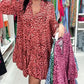 Trendy Leopard Print Dress With V-Neck For Women