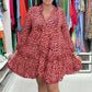 Trendy Leopard Print Dress With V-Neck For Women