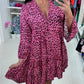 Trendy Leopard Print Dress With V-Neck For Women