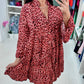 Trendy Leopard Print Dress With V-Neck For Women