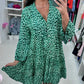 Trendy Leopard Print Dress With V-Neck For Women