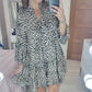 Trendy Leopard Print Dress With V-Neck For Women