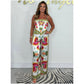 Women's Spaghetti Strap Printed Top & Loose Pants 2-Piece Set