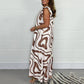 🔥Limited Offer 50% OFF✨Ruffled Geometric Print Jumpsuit✨Women's Summer Wide-Leg Casual Wear