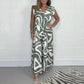 🔥Limited Offer 50% OFF✨Ruffled Geometric Print Jumpsuit✨Women's Summer Wide-Leg Casual Wear