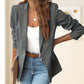 Elegant, soft, plain-colored lapel button jacket