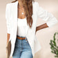Elegant, soft, plain-colored lapel button jacket